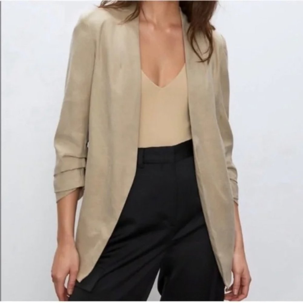 Aritzia | Linen Power Blazer in Trace